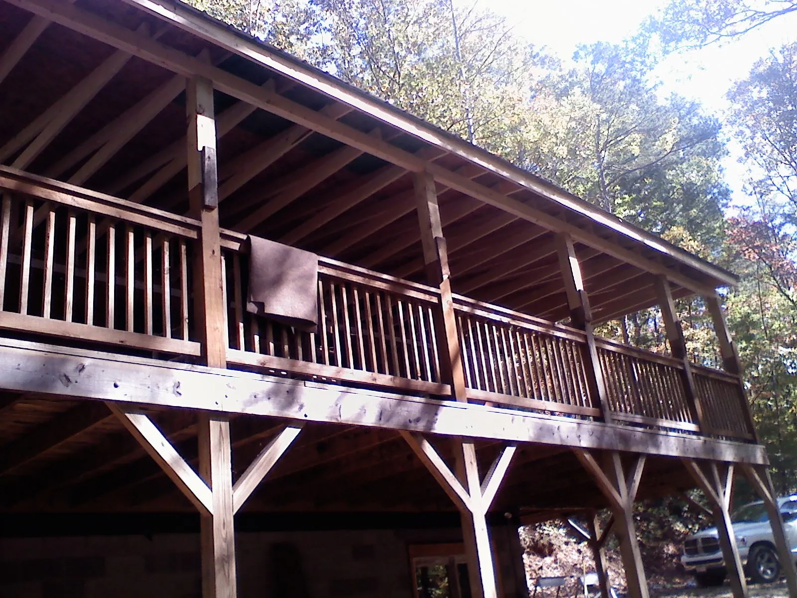 Timber framing under a new elevated porch and deck — Roof Leak Repair in King Hill by Roofing Brothers